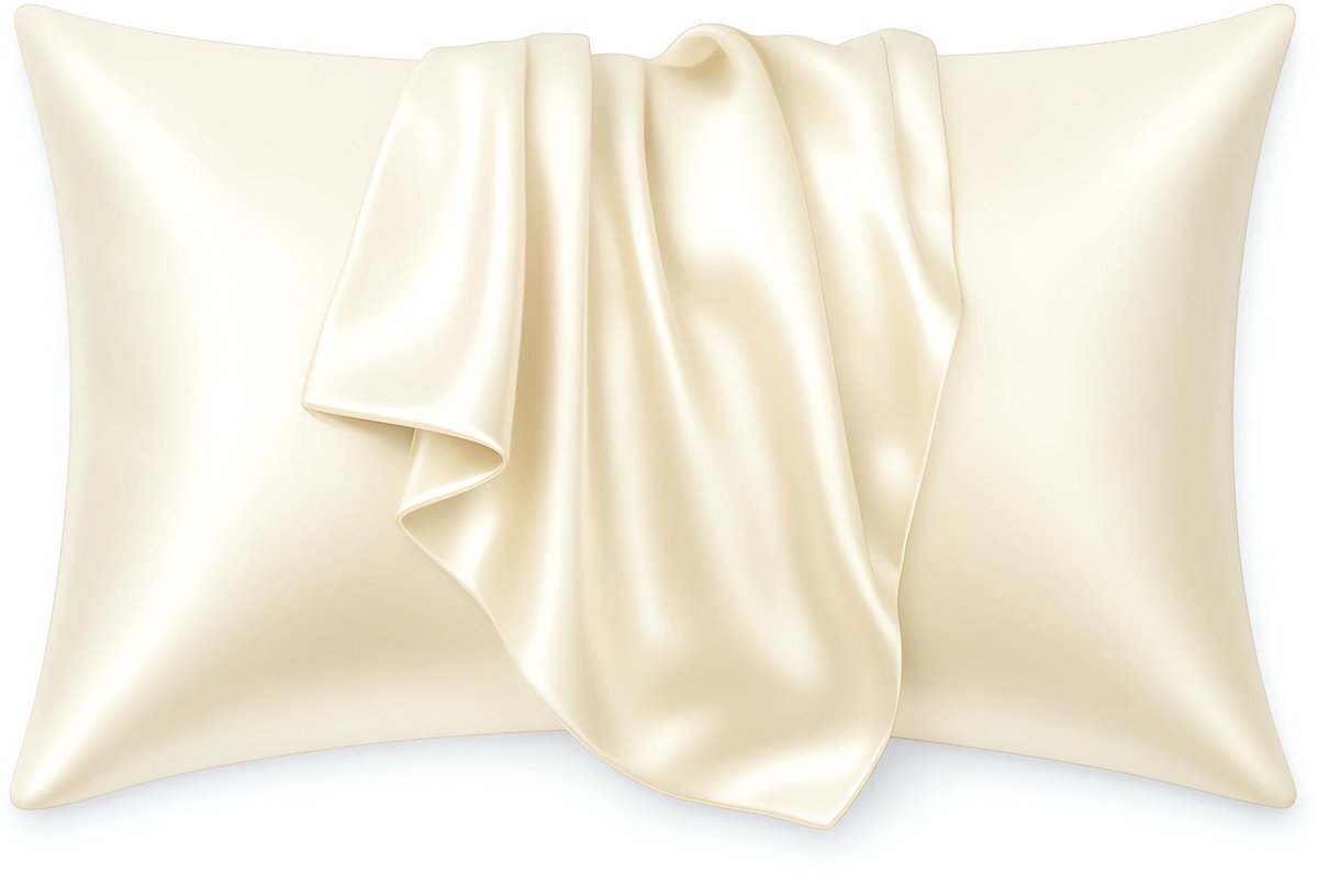 Satijnen kussensloop Ivoor 60 x 70 cm hoofdkussen formaat - AfricanFabs® Satin pillow case / Zijde zachte kussensloop van satijn (1 stuks)