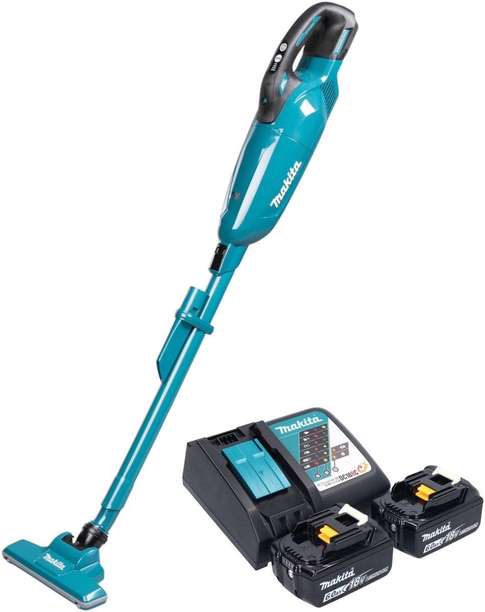 Makita DCL 284 FRG2 accustofzuiger 18 V 0,73 l borstelloos + 2x accu 6,0 Ah + oplader