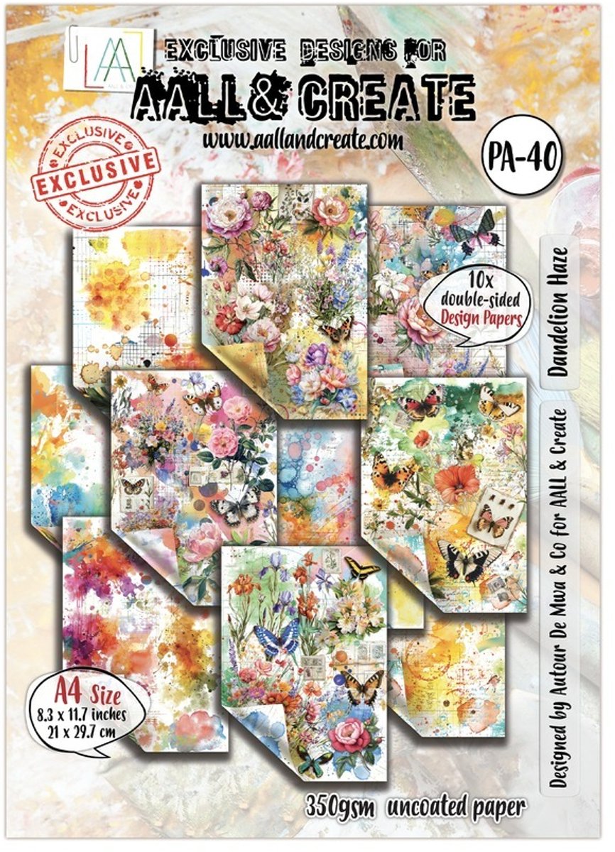 Aall & Create Design Paper A4 - Dandelion Haze