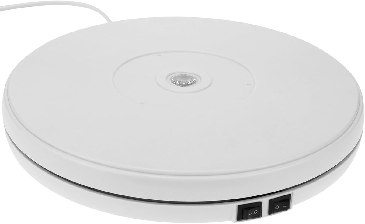 Roterend Platform 25 cm met LED-verlichting - Ronde Voet en 360° Draaiflowsysteem