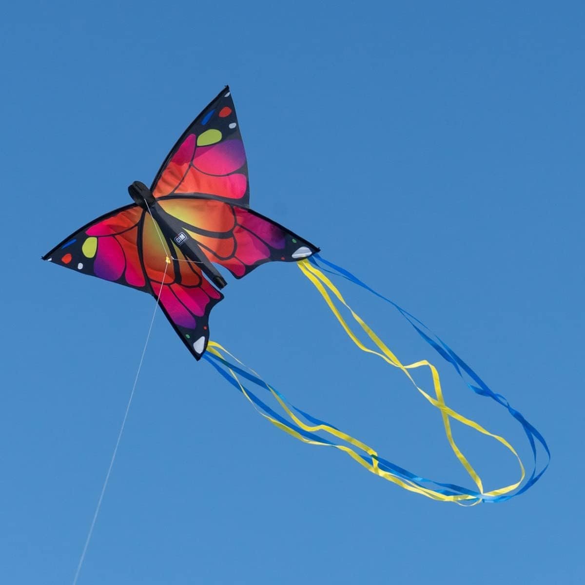 Vlieger voor kinderen - Butterfly Pink - 58m x 40cm - Eenlijner - Vliegersnoer - Vliegerkoord - vanaf 3 jaar - Vlinder