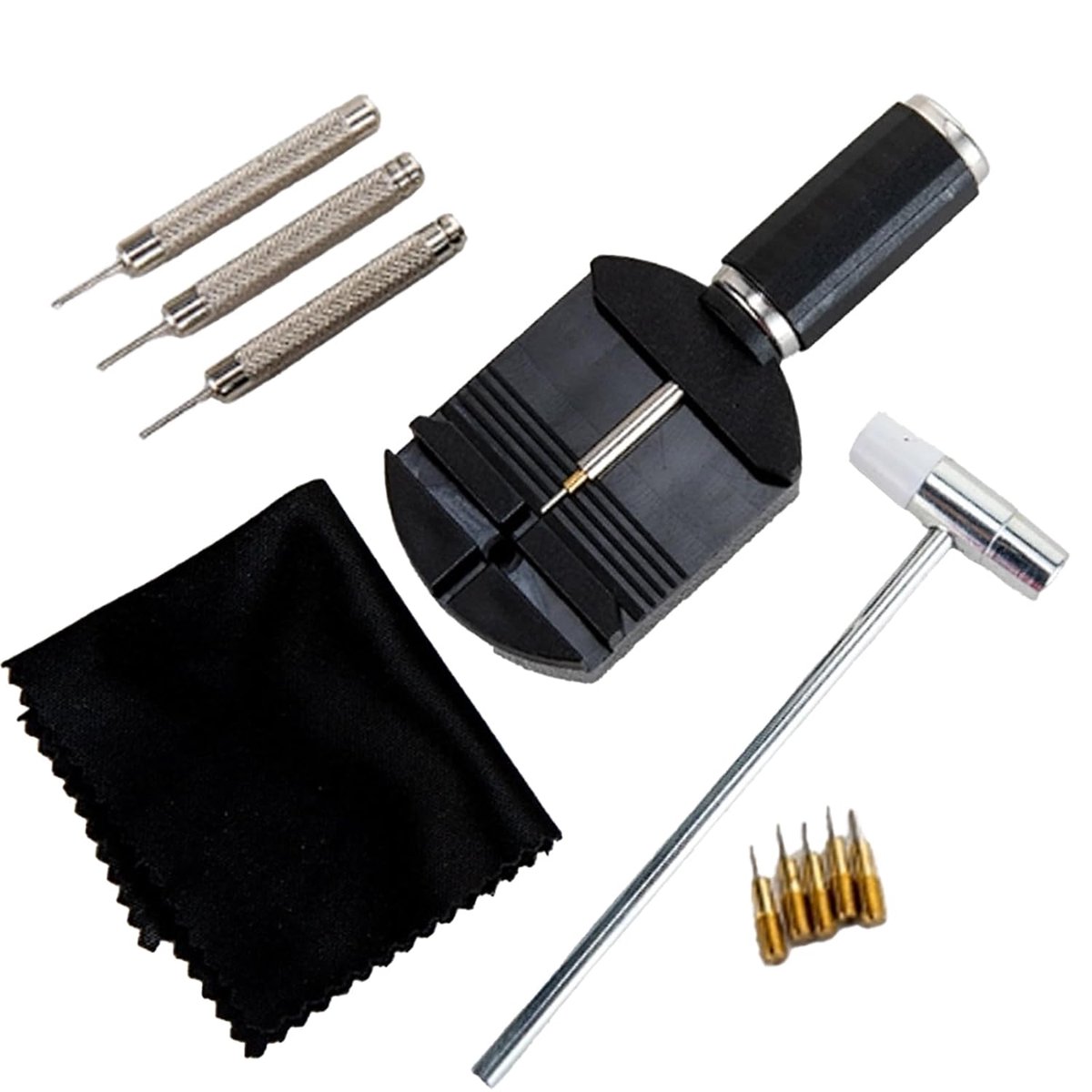 TRANKIELO® - Horloge Link Removal Kit - Horloge riem verwijdering tool - Horloge resize tool - Zwart