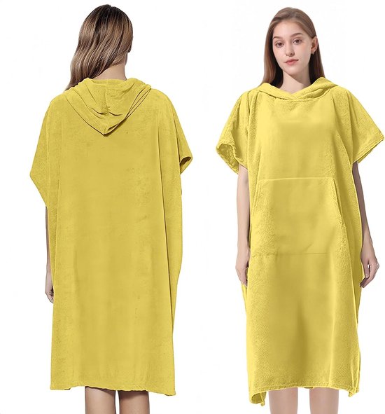 DaMohony Badjassen met capuchon, extra grote dikke surfponcho- omkleedhanddoek voor volwassenen, vrouwen, heren, sneldrogende strandomkleedjas voor surfen, zwemmen, wetsuit, wisselen, eenheidsmaat