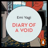 Boekomslag van 'Diary of a Void' door Emi Yagi, met een cartoonachtige illustratie van een stad met een persoon in oranje kleding.
