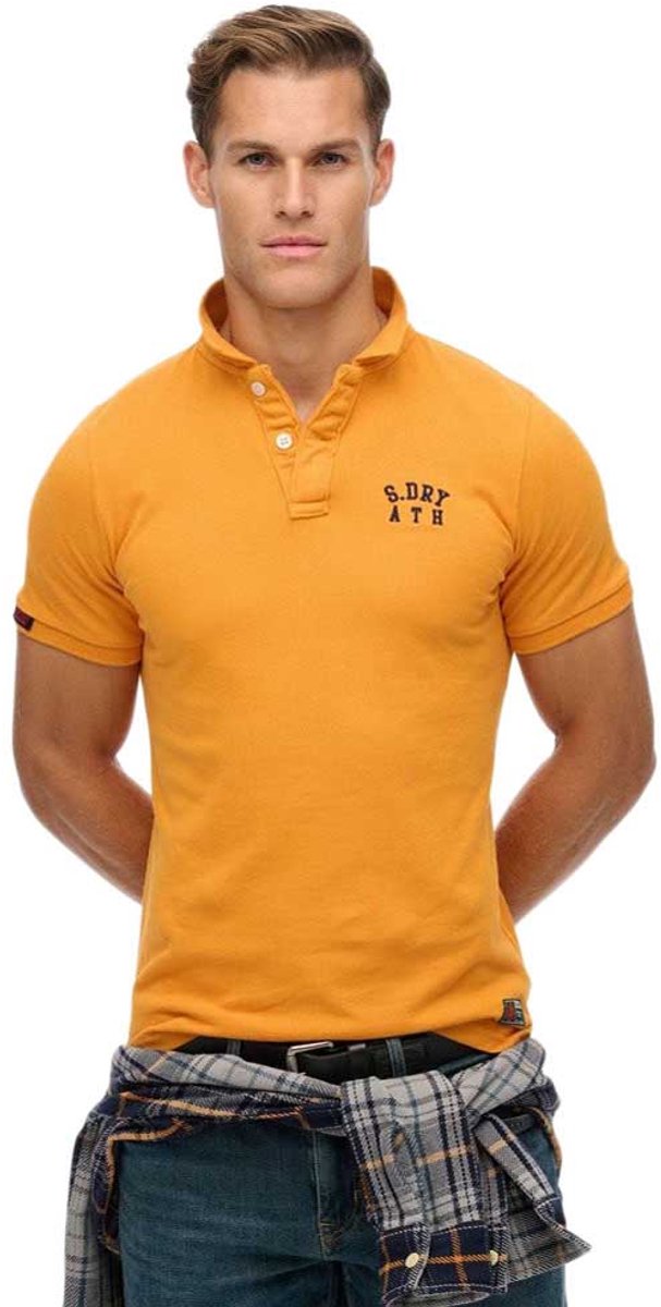 Superdry Vintage Athletic Korte Mouw Poloshirt L Man Goud