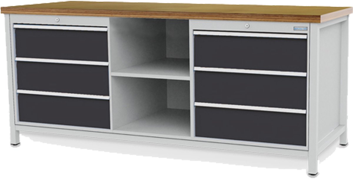 Bedrunka+Hirth Kastenwerkbank Breite 2.000 mm R 24-24 6x Schublade BxTxH 2.000x750x859 mm - 03.20.18VZ