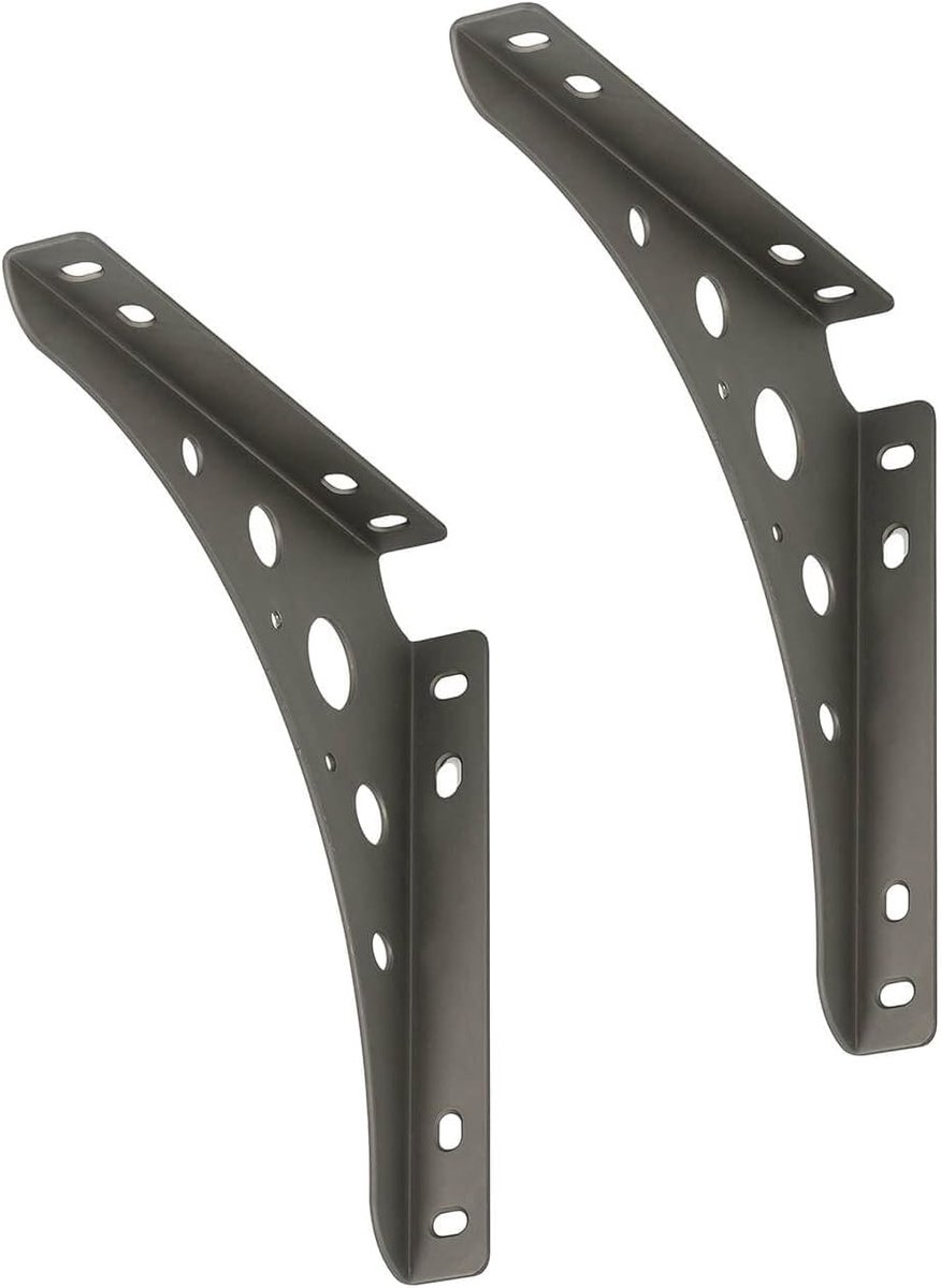 2 x siwitec Delta Line console 300 x 300 mm in mat staal, plankdrager met een draagvermogen van 95 kg, plankdrager