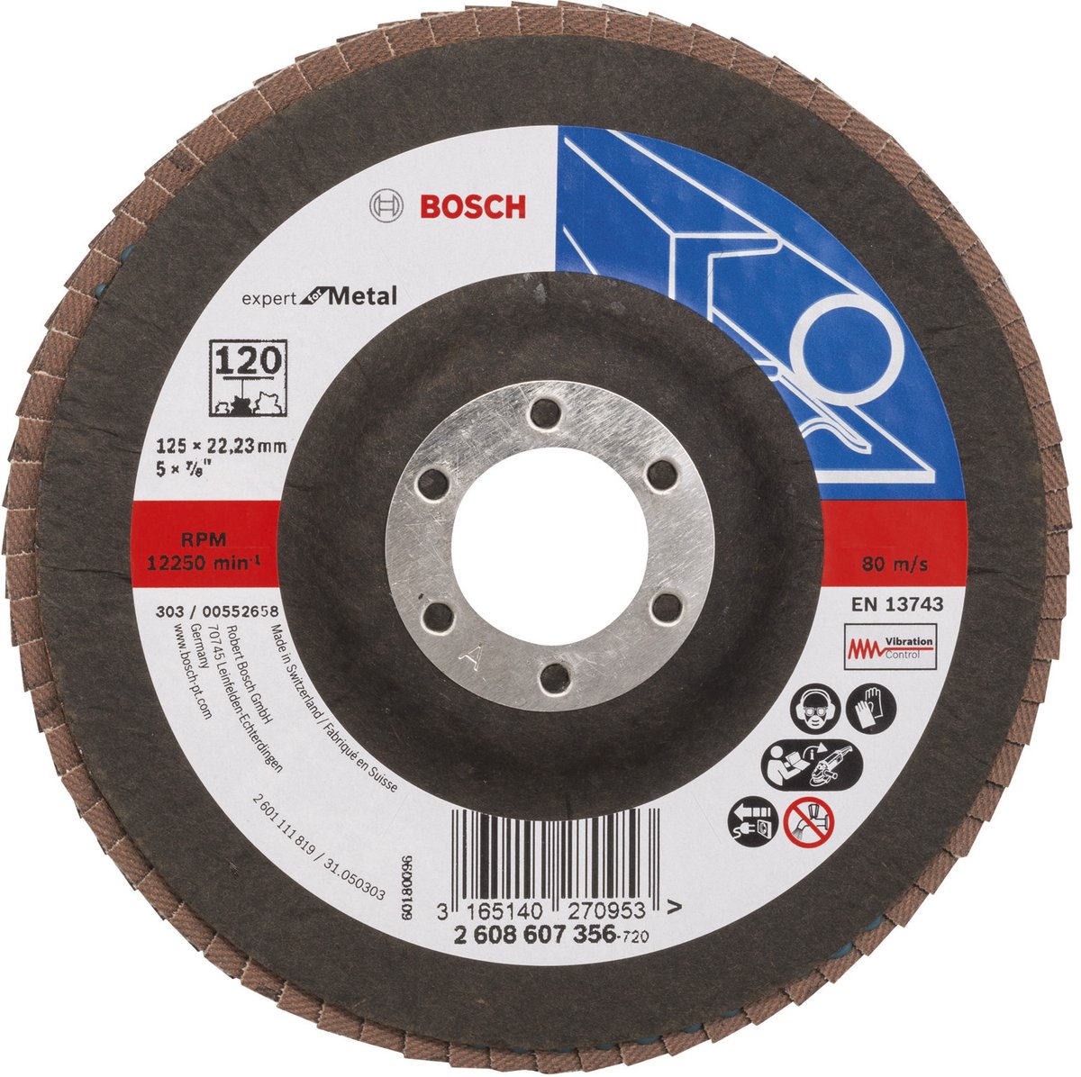 Bosch - Lamellenschuurschijf 125 mm, 22,23 mm, 120