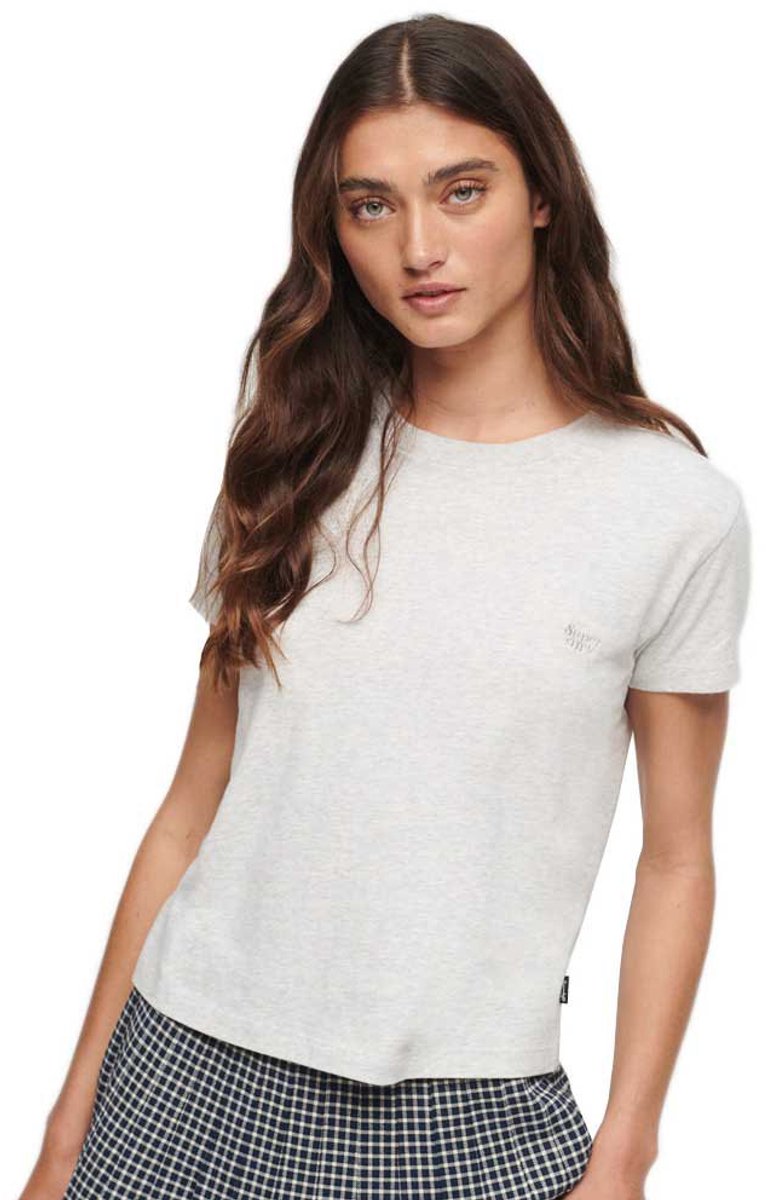 Superdry Essential nauwsluitend T-shirt met logo Dames T-shirts Grijs