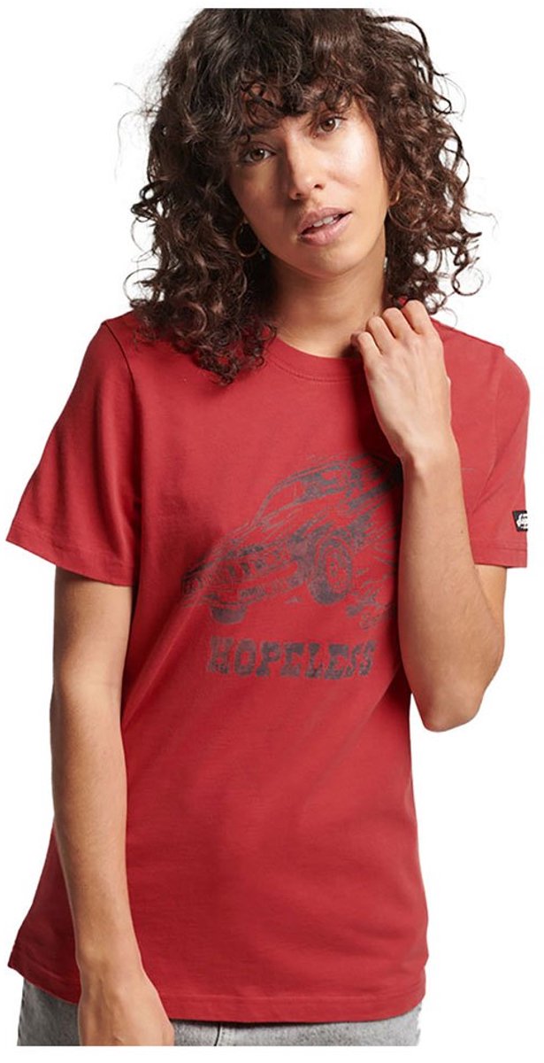 Superdry Vintage Crossing Lines Bh T-shirt Met Korte Mouwen XS Vrouw Rood