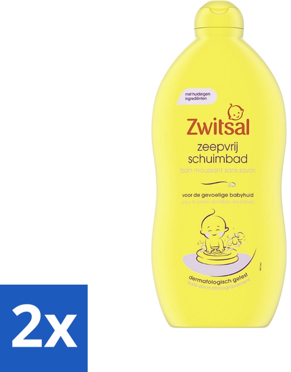 Image of 2 x Zwitsal - Schuimbad - Zeepvrij - Huidvriendelijk - 700 ml - Zwitsal Bad - Baby Bad - Babyzeep - Babyhuid - Milde Babyzeep