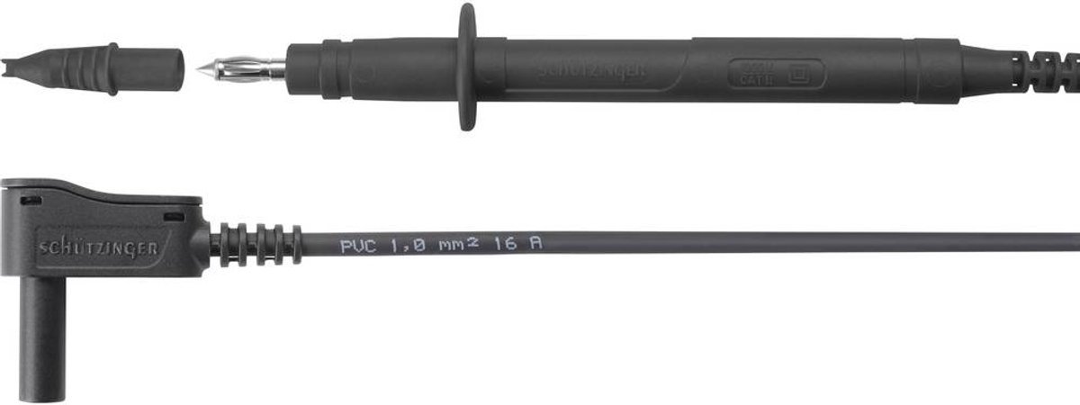 Schützinger SPL 7312 Ni / 1 / 100 / SW Veiligheidsmeetsnoer Stekker 4 mm Testpunt Zwart 1 stuk(s)