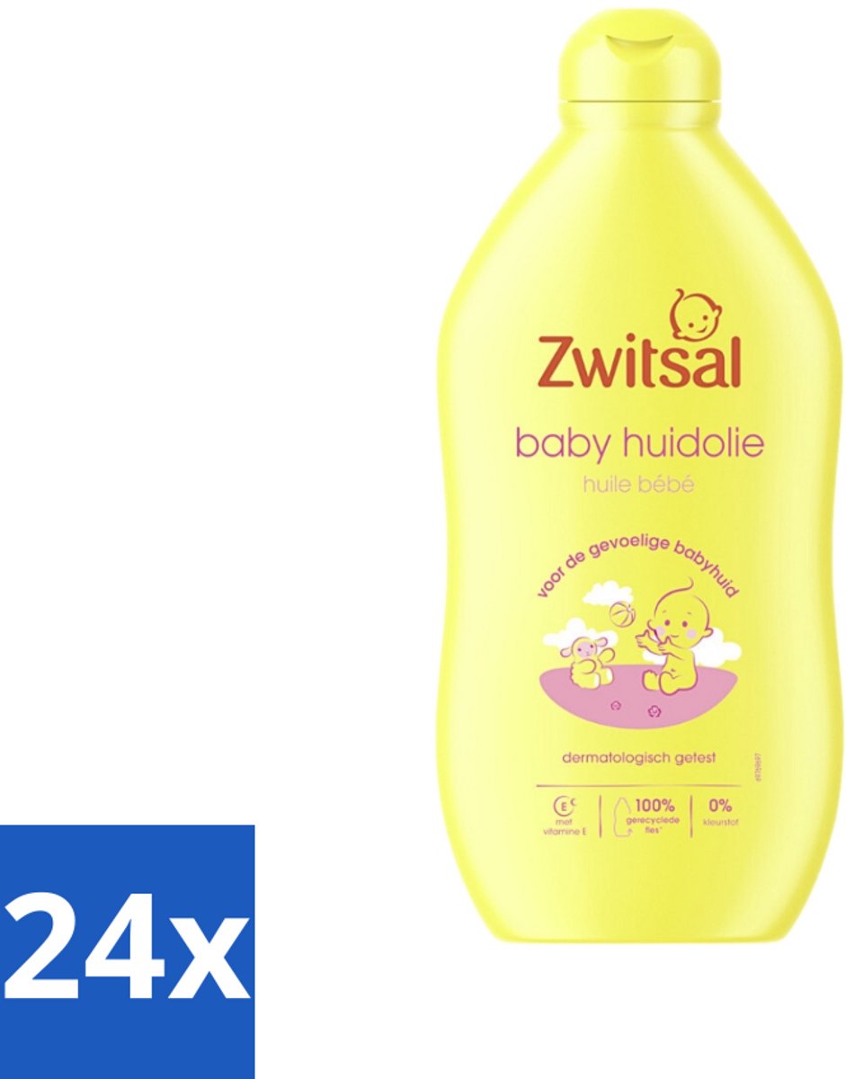 Image of 24 x Zwitsal - Baby Huidolie - Verzorgend - Voor de Gevoelige Huid - 400 ml - Babyhuidolie - Babyverzorging - Gevoelige Huid - Vitamine E - Babyhuid