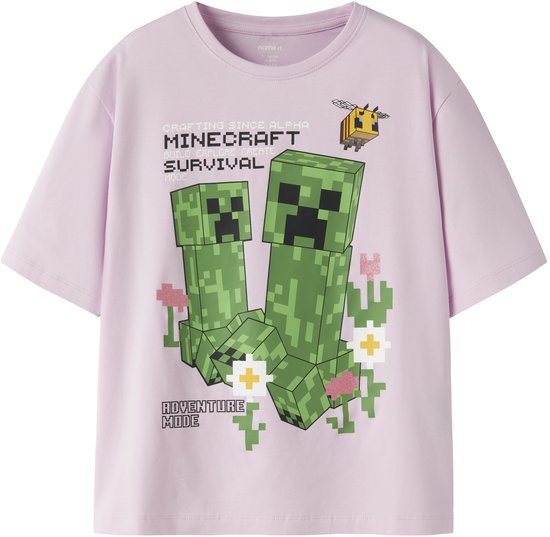 NAME IT - NKFJYLDA MINECRAFT SS NREG TOP BOX BIO - Meisjes - T-shirts