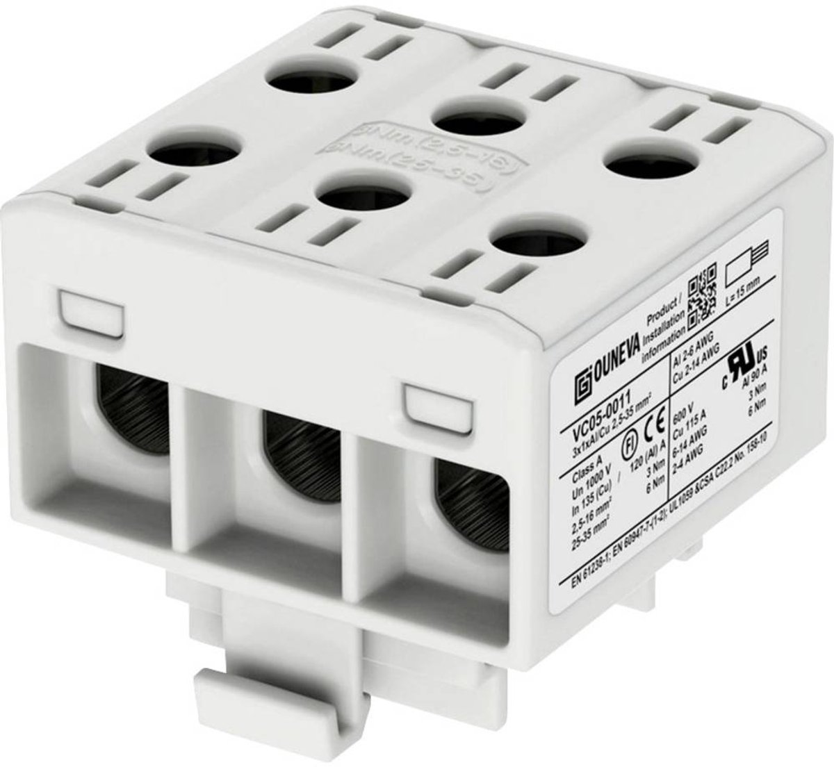 Ouneva Group VC05-0011 Verdeelblok Schroeven Grijs 1 stuk(s)
