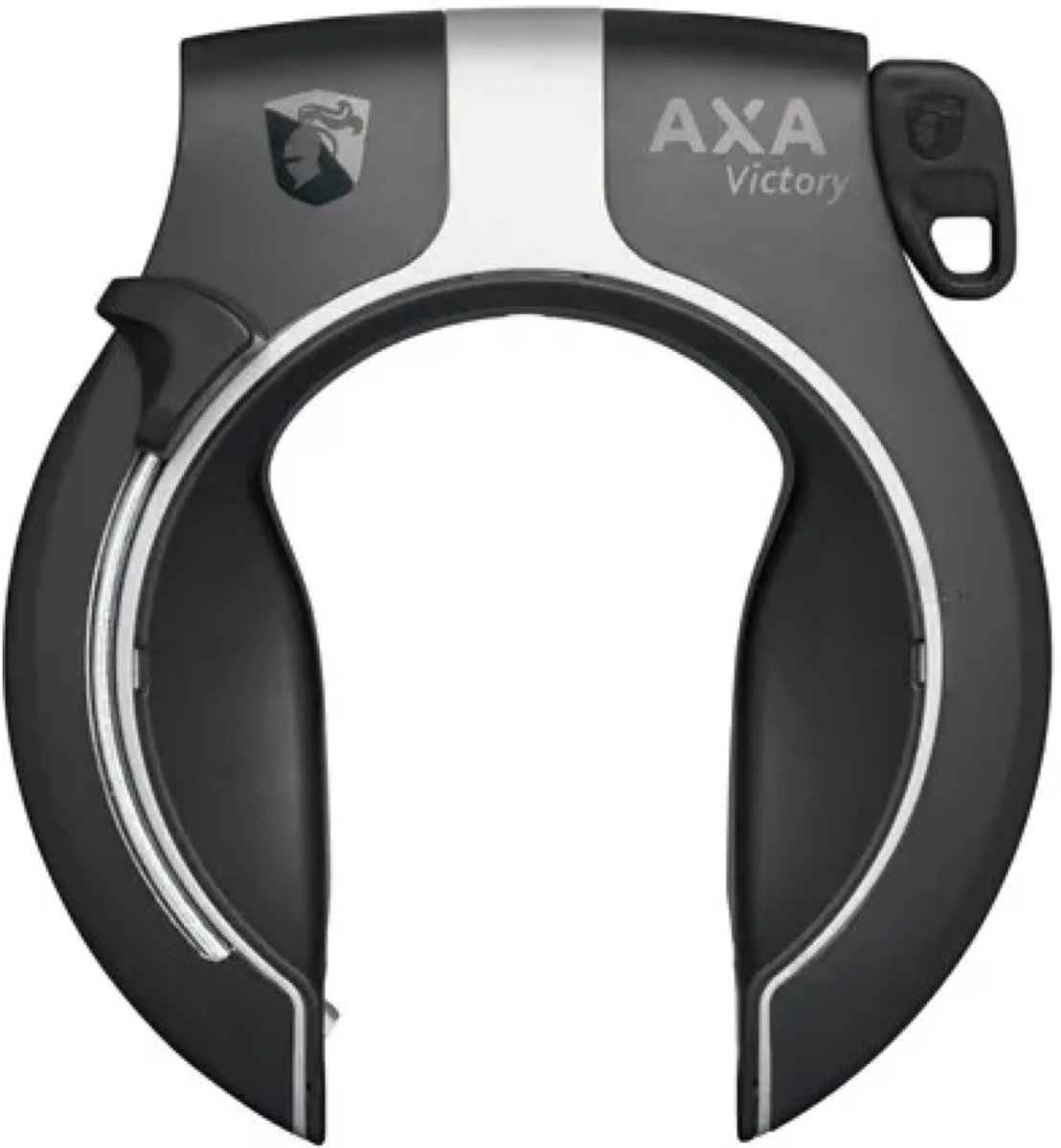 AXA Victory Frameslot – ART 2 fietsslot – Met Plug‑in mogelijkheid – Extra sterk gehard staal – Multi‑bevestiging – Beveiligingsniveau 14 – Zwart/Zilver