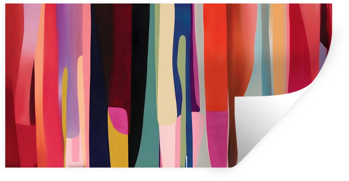 Muurstickers - Sticker Folie - Kleurbanen - Verticaal - Kleurrijk - 120x60 cm - Plakfolie 