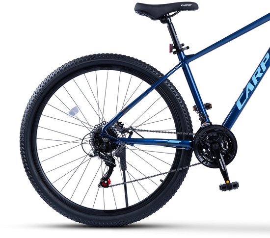 Merax 29 Inch Mountainbike Hardtail - 100mm Voorvork - 21 Versnellingen Shimano Tourney - Aluminium Frame - Mechanische Schijfremmen - Trekkingfiets voor Volwassenen 175-190cm - Blauw van Merax — afbeelding 5