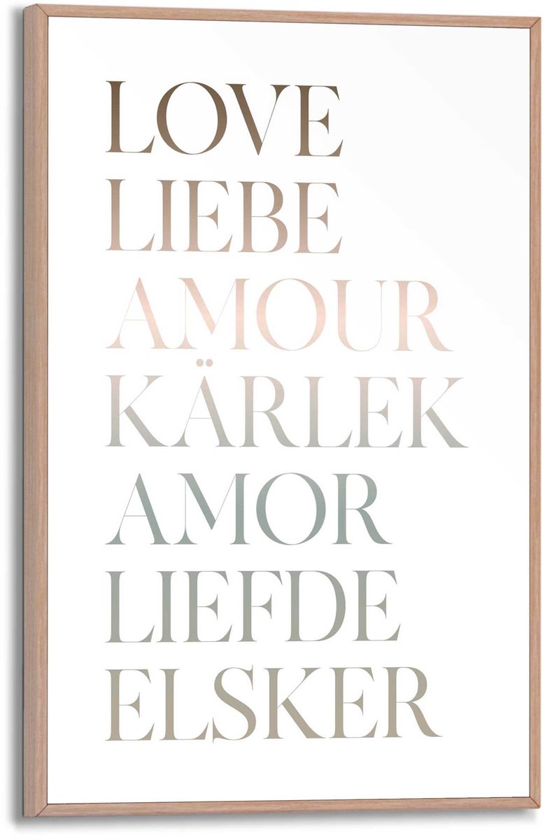 REINDERS Schilderij Liefde - 30 x 20 - Hout - REINDERS Liefde Hout
