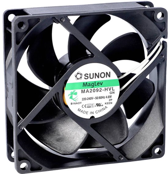 Metalen Ventilator 220-240 VAC, 92 x 92 x 25 MM - Van Dijken Elektronica