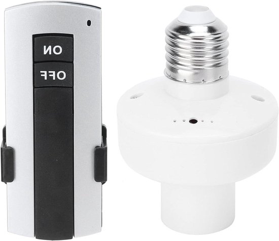 Base de lampe avec télécommande E27 , vis, support sans fil, culot de lampe, résistant à la corrosion, Switch Smart , télécommande longue distance 50 m, pour maison, chambre à coucher, 220 V, support de lampe avec télécommande pratique