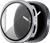 Bandz PC hard case hoesje met screenprotector - geschikt voor Samsung Galaxy Watch 8 - 40mm - beschermhoes van hard plastic - full cover (zilver)