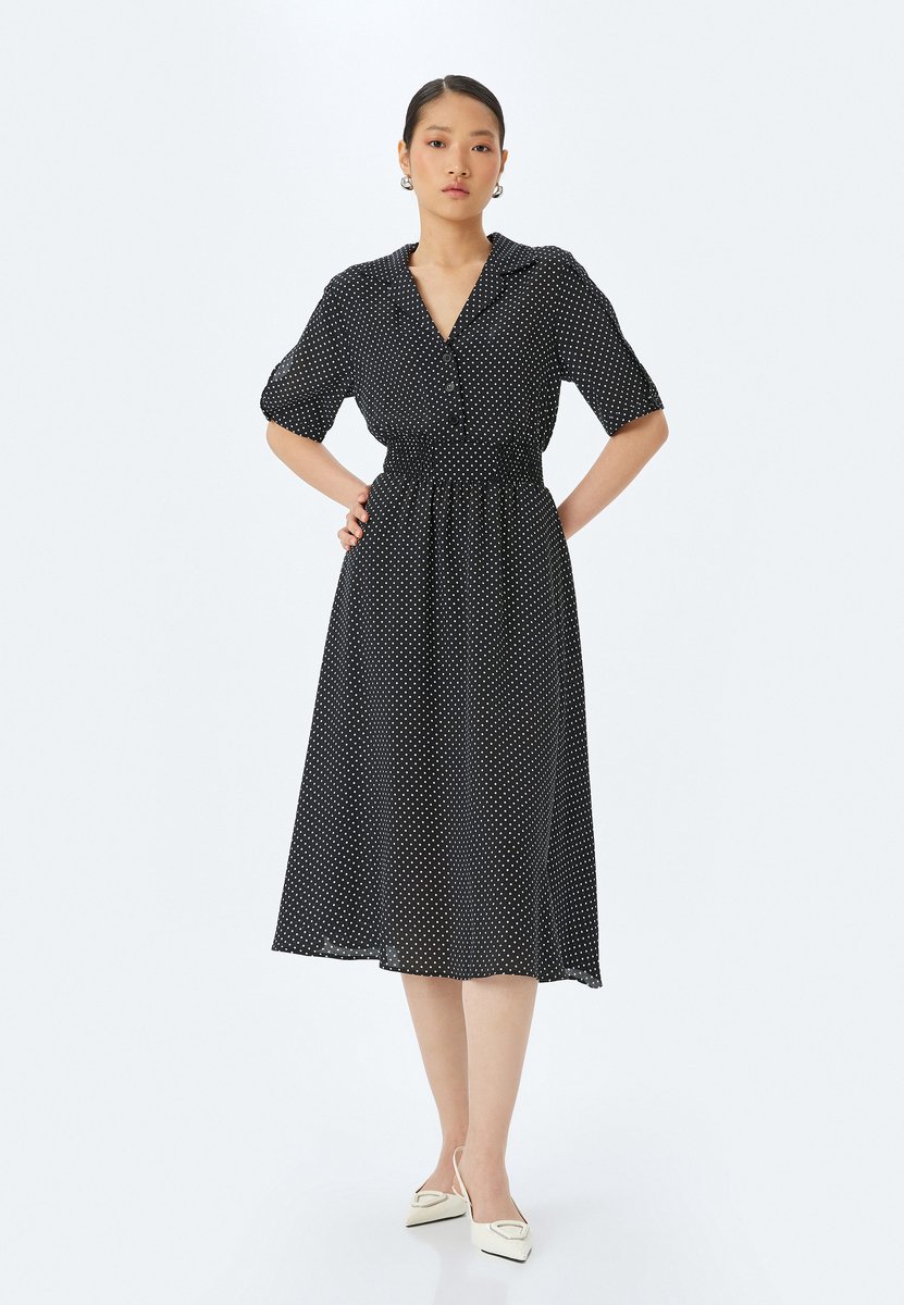 Midi-lengte Button-Down Midikleid