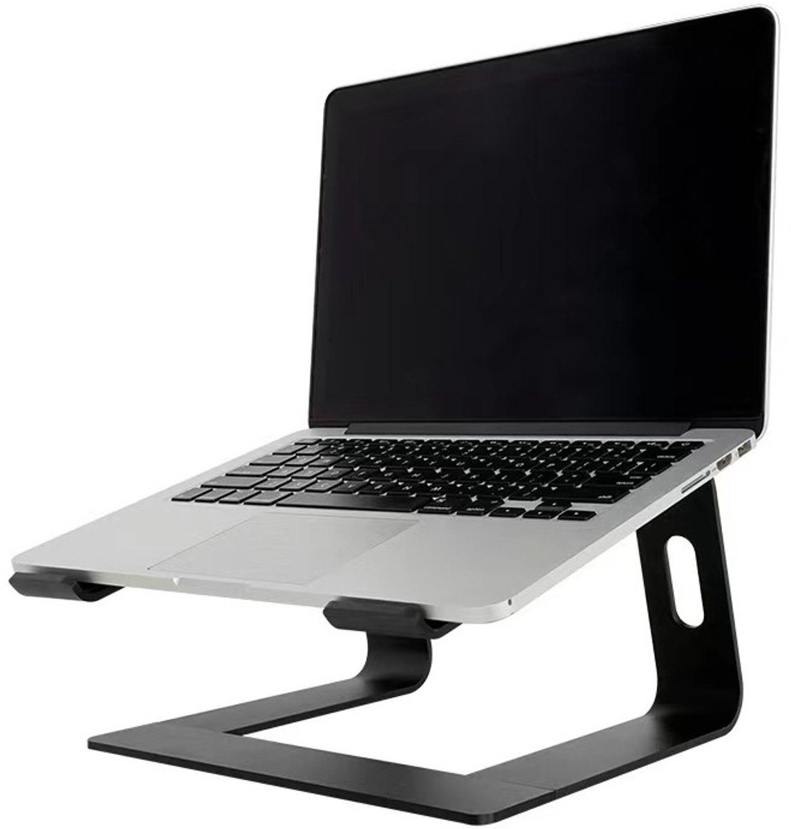 Laptopstandaard, verstelbare ergonomische laptopstandaard, Geschikt Geschikt Geschikt Geschikt voor 10-17,3 inch laptop, metalen laptopstandaard Geschikt Geschikt voor verbeterde positionering en warmteafvoer, zwart