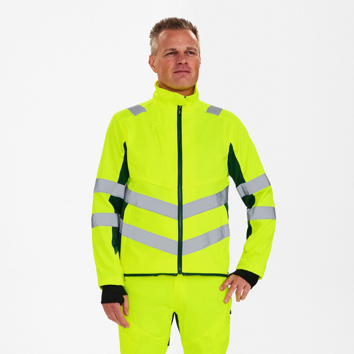 Engel Safety werkjack met 2-weg stretch 1544-314 - Hi-vis Yellow / Green - 6XL