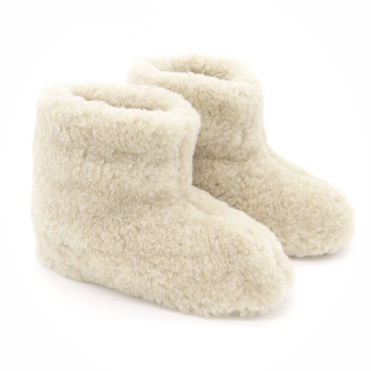 Texelse wollen sloffen hoog – Ecru – Skéépe – dames en heren – 100% schapenwol – warme pantoffels – 41 / 42
