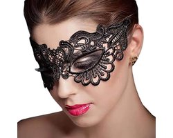 Dames Kant Masker - Sexy Kanten Oogmasker - Verstelbaar Zijden Bandje - Halloween Schmink Feest - Mysterieus en Verleidelijk - Perfect voor Carnaval en Kostuumfeesten - Unieke Feestaccessoire