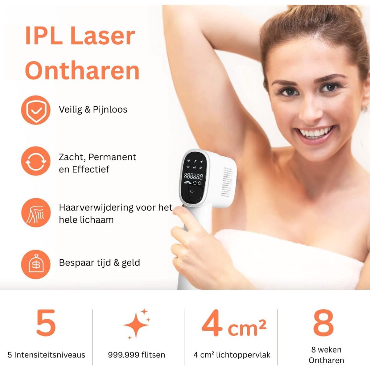 MKSS® Laser Ontharingsapparaat - IPL Ontharing - Mannen & Vrouwen - Wit thumbnail 2