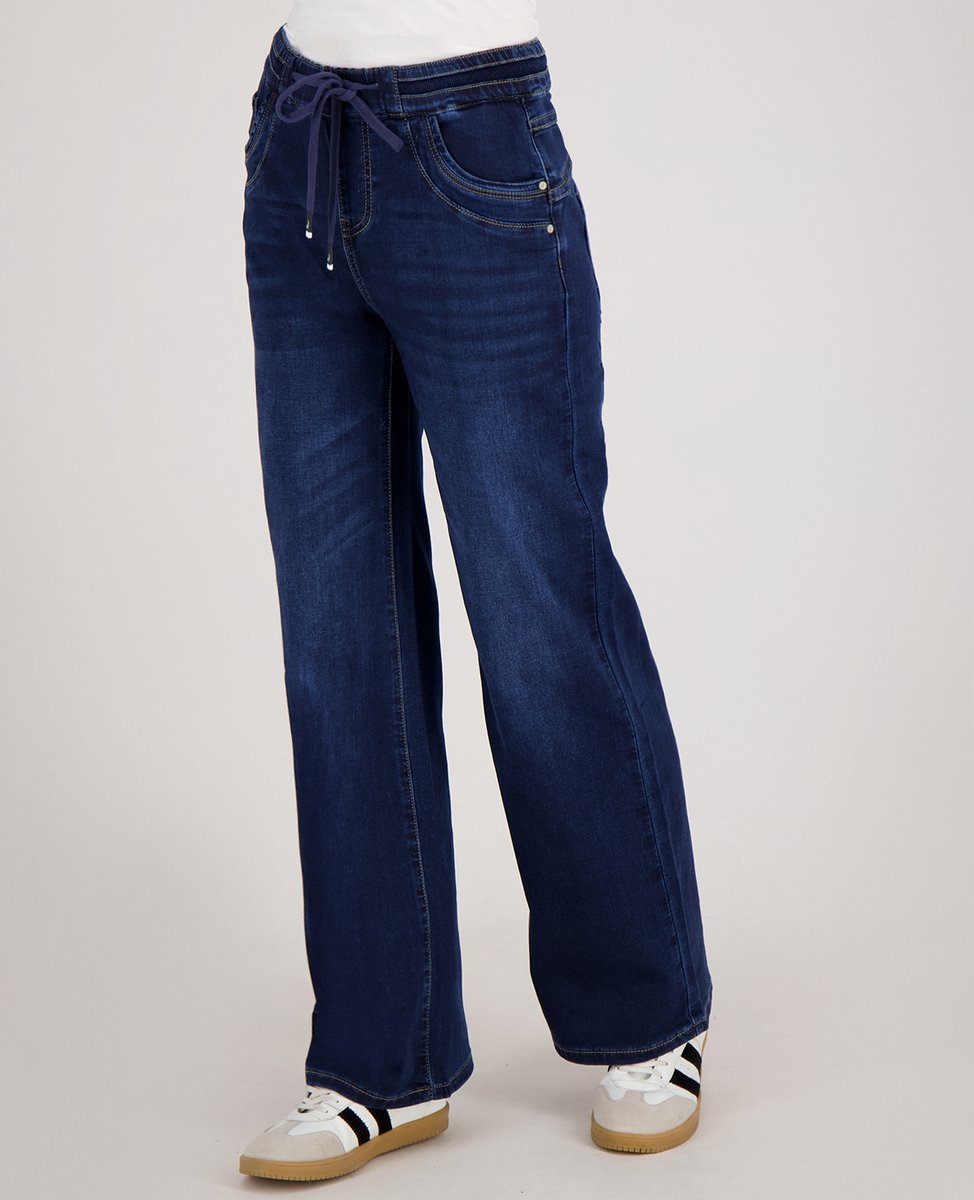 Je m'appelle Dames Broek Straight fit Met stretch - Blauw - Maat M