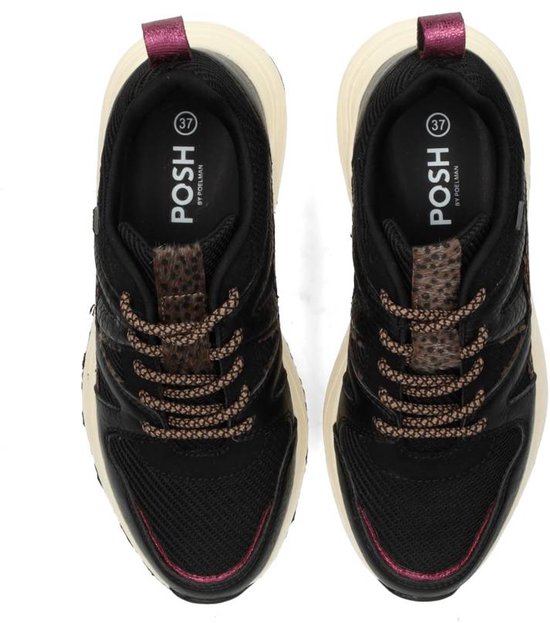 Baskets pour femmes femme POSH by Poelman CAROCEL - Zwart imprimé animal - Taille 38