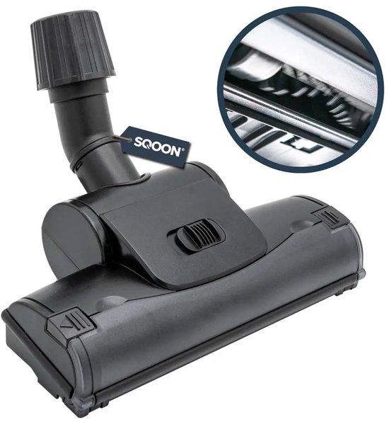 SQOON® Turbozuigmond universeel 30-37 mm - Geschikt voor diverse stofzuigers - Met nylon borstelharen - Ideaal voor tapijt en dierenharen