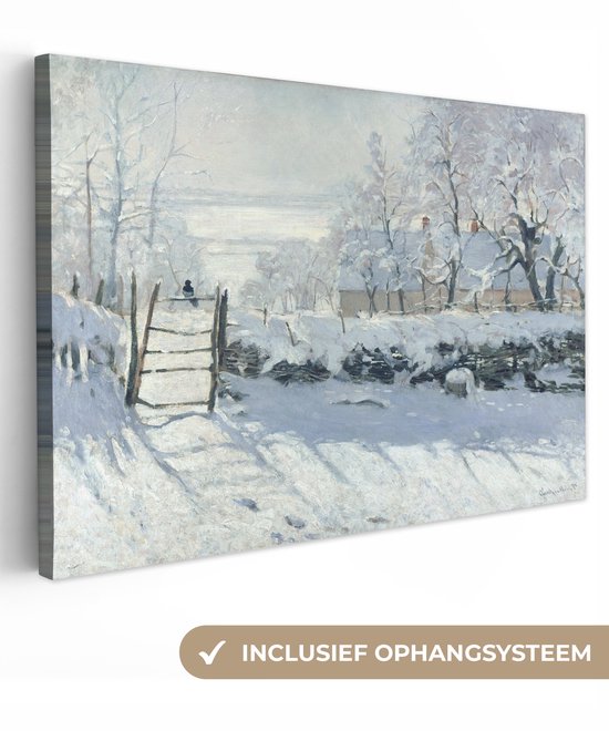 Tableau Toile La Pie - Tableau de Claude Monet - 60x40 cm - Décoration murale