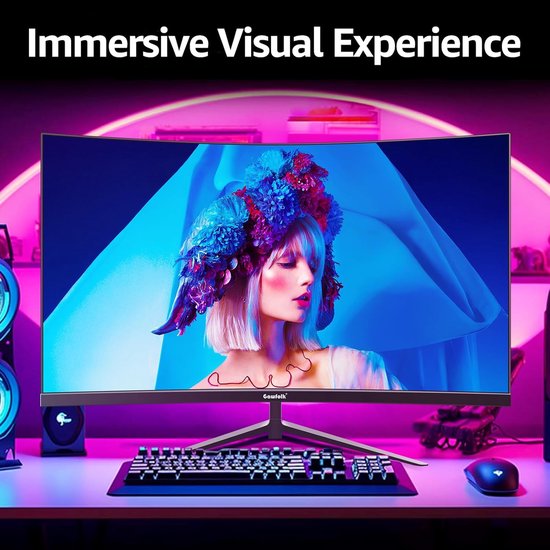 32 inch Gaming Monitor 240Hz met Full HD 1080P en 1800R Curved Design van Merkloos — afbeelding 3