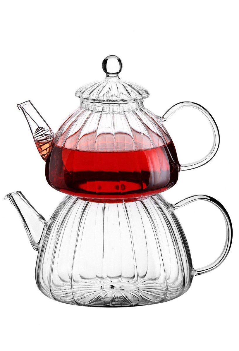 Asir - Theepot - Multifunctioneel Borosilicaatglas - 800 ml en 1,5 l Capaciteit