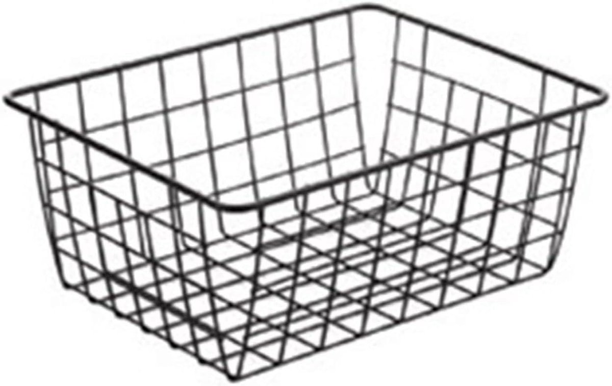 JHubers Goods - Metalen Mand - Opbergmand voor Badkamers, Keukens en Slaapkamers - Zwarte Draadmand
