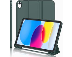 Hoes geschikt voor iPad A16 hoes - ipad 2025 hoes Pine Groen - iPad (A16) 11th/10th Generation Case(2025/2022) met pencil houder - Smart bookcase