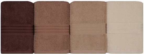Zestaw 4 brązowych bawełnianych ręczników Foutastic Home, 50x90 cm van Foutastic Home — afbeelding 4