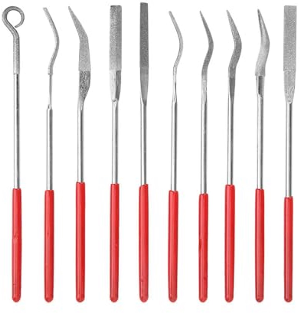 Diamantvijlenset, Diverse Diamanten Mini-riffler-naaldvijlenset, Gemeenschappelijk Schurend Speciaal Gevormd Slijpen Multifunctionele Handgereedschappen, Vijlen en Raspen