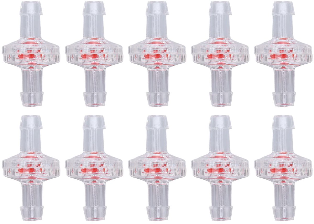 10Pcs Anti Terugstroom Terugslagklep Een Manier PP Plastic Non Return Membraan Barb voor Luchtinlaat Feed Tuinslang Fitting(5mm transparent)