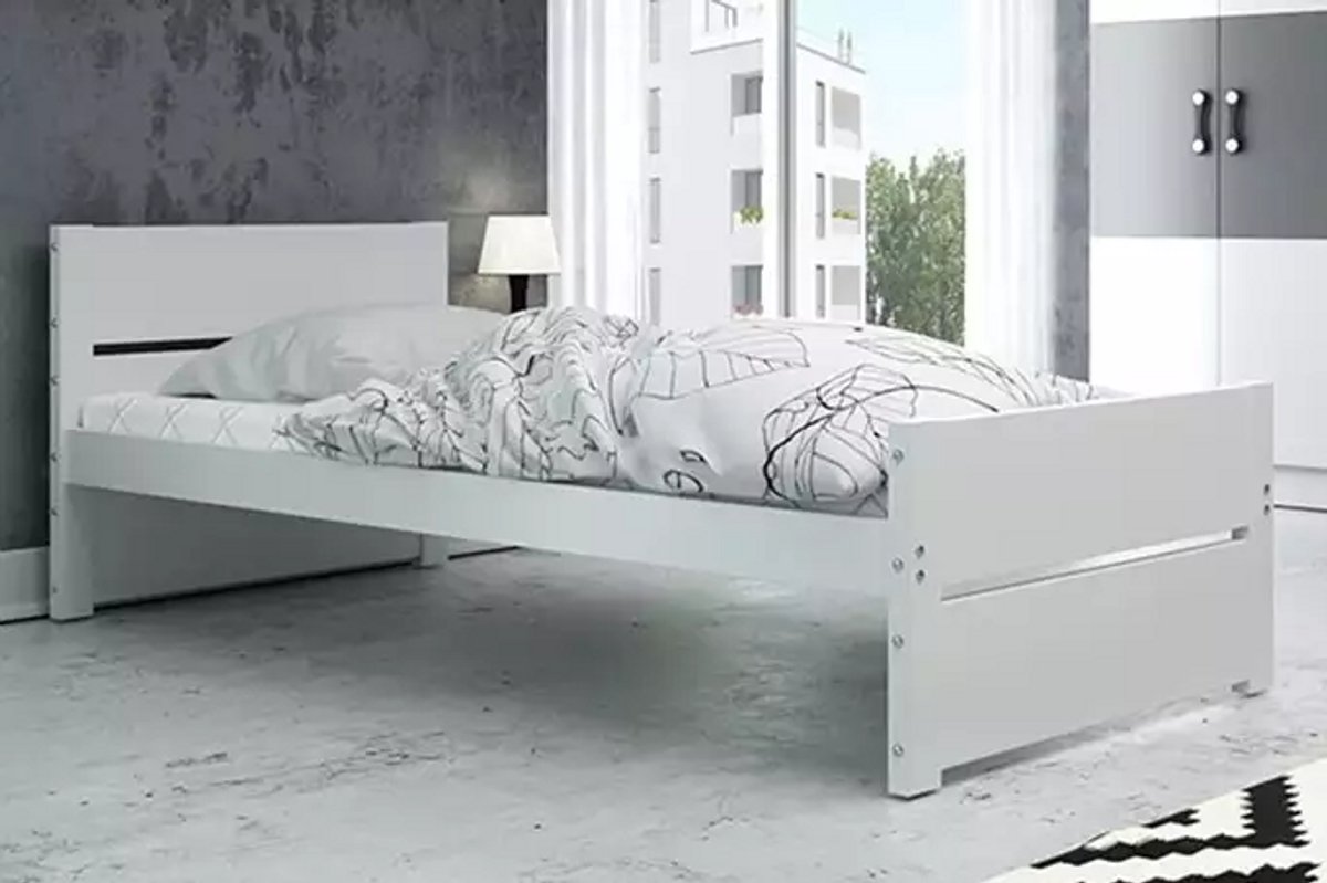 BMS BARTEK - Bed - 90x200 cm - Met Matras - Wit