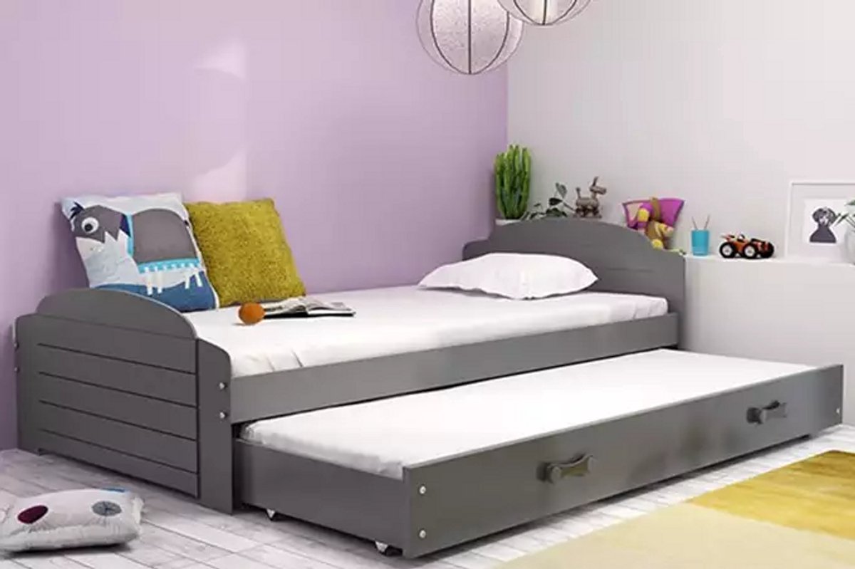 BMS - Extendable Youth Bed - 90x200 cm - Graphite - Met Matras en Laden