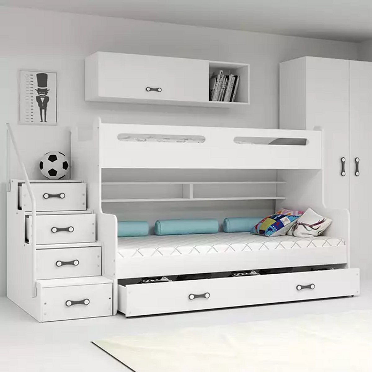 BMS MAX 3 Loft Bed - 120x200 - Jeugd - Wit - BMS