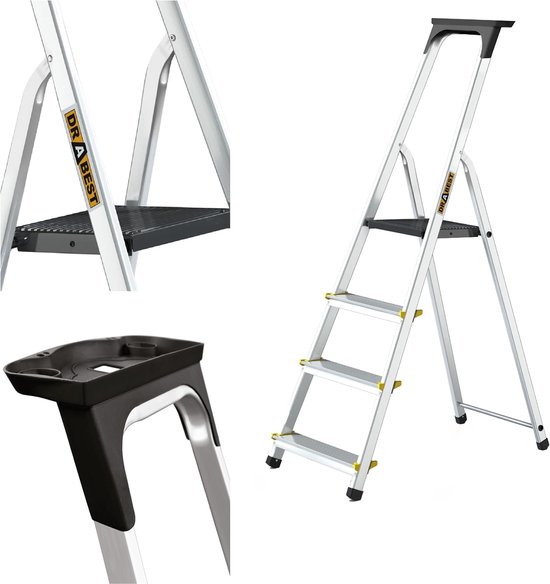 Drabest 1x5 PRO-SERIE LADDERS Aluminium Persgevormde