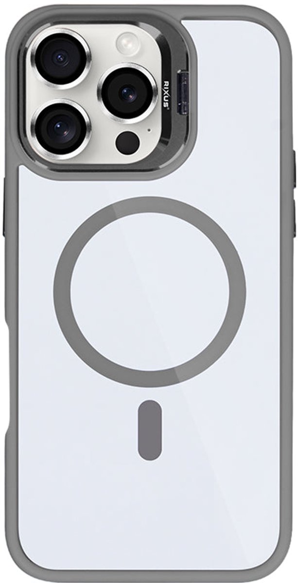 Rixus Classic 03 Case With MagSafe For Apple iPhone 16 Pro Titanium Grey