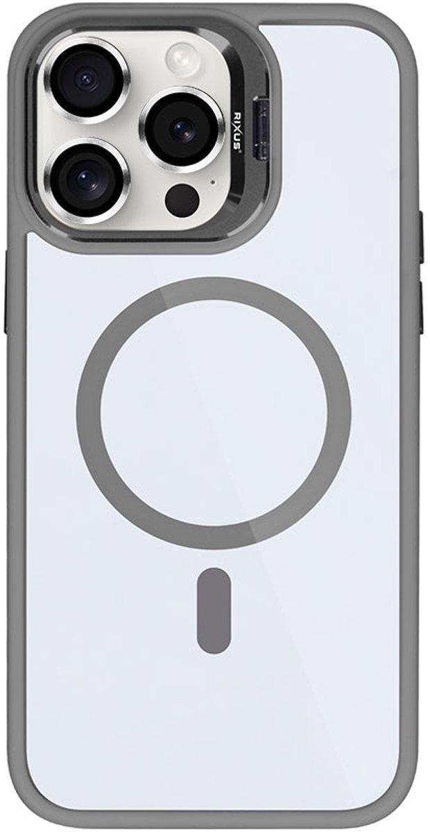Rixus Classic 03 Case With MagSafe For Apple iPhone 15 Pro Titanium Grey