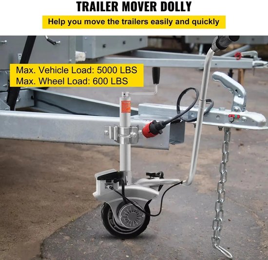 NaevaMi Neuswiel Aanhangwagen - Elektrisch Neuswiel - Gemotoriseerd Neuswiel - Caravan & Camperaccessoires - Caravan Mover - 350W 12V - 2270KG van NaevaMi — afbeelding 4